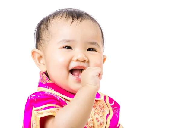 Chinês bebê menina animado — Fotografia de Stock