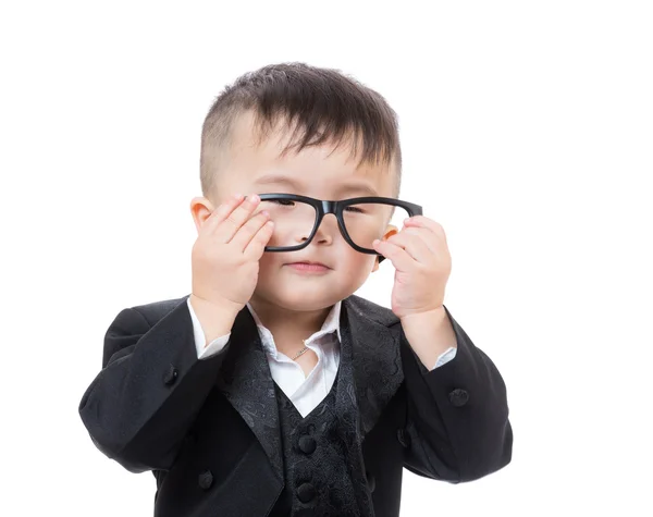 Asia business baby wear glasses — Stock Photo, Image