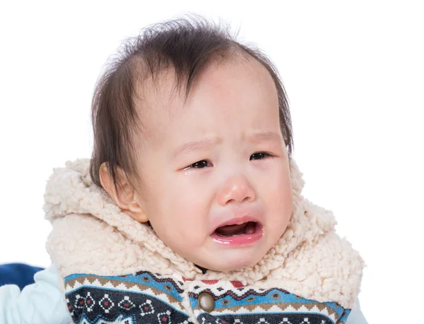 Asiático bebê menina chorando — Fotografia de Stock