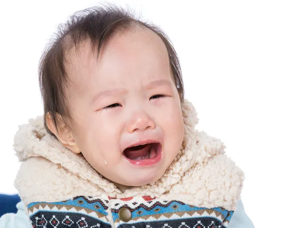 Azië meisje van de baby huilen — Stockfoto