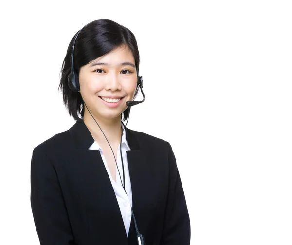 Telemarketing Headset Geschäftsfrau — Stockfoto