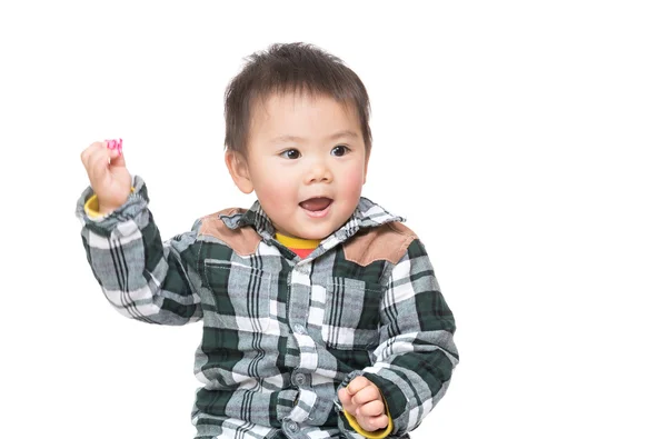 Asia baby boy hand up — Stock Photo, Image