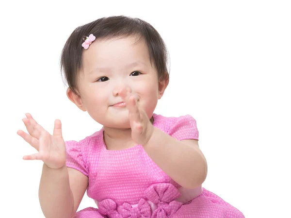 Little girl clapping hand — Stock Photo, Image