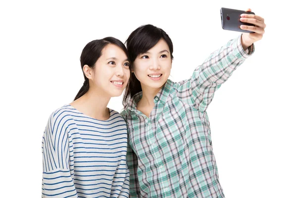 Duas asiática selfie mulher — Fotografia de Stock