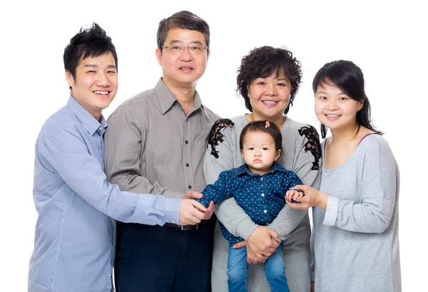 3 つの世代との幸せなアジア家族 — ストック写真