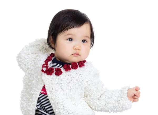 Asia baby girl with funny posture — Stock Photo, Image