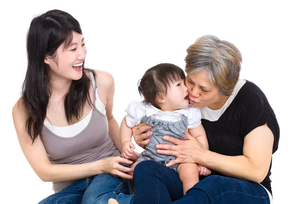 Tre generation av asiatiska familj — Stockfoto