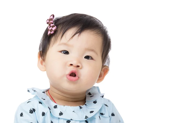 Asia baby girl kissing — Stock Photo, Image