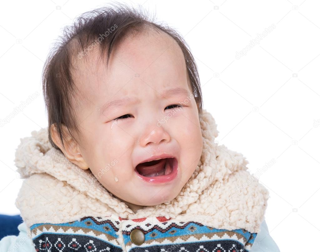 Asia baby girl crying