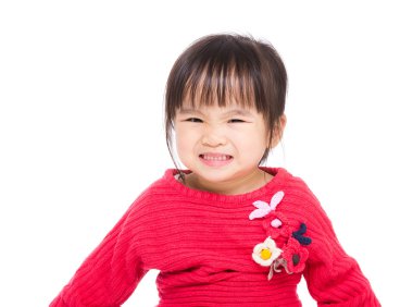 Asyalı küçük kız heyecanlı hissediyorum