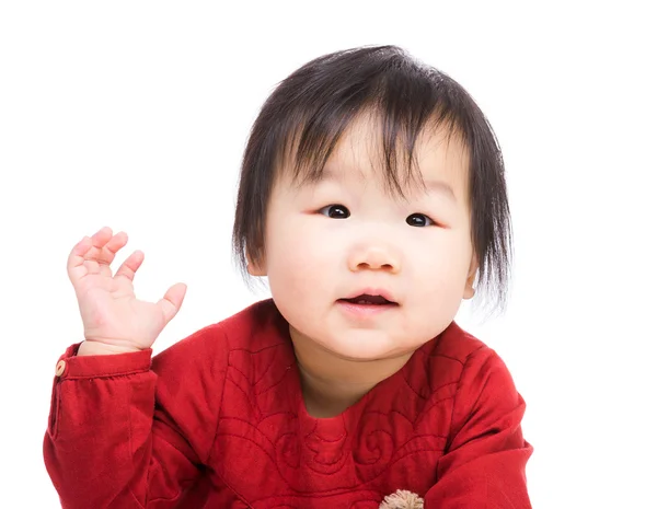 Asia baby girl mano in su — Foto Stock