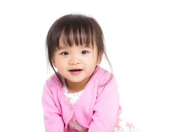 Ανατολικής Ασίας χαριτωμένο κορίτσι σε άσπρο φόντο — Φωτογραφία Αρχείου
