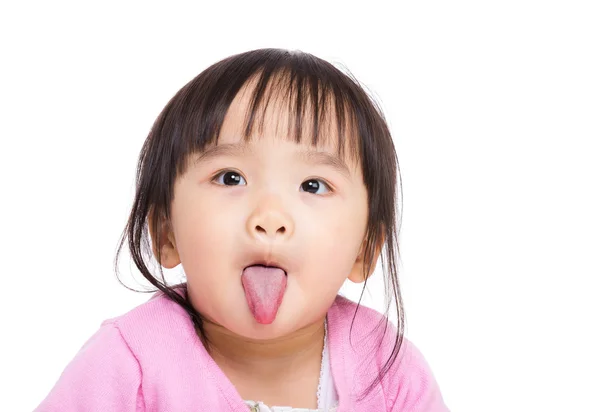 Asia bambina making faunny faccia — Foto Stock