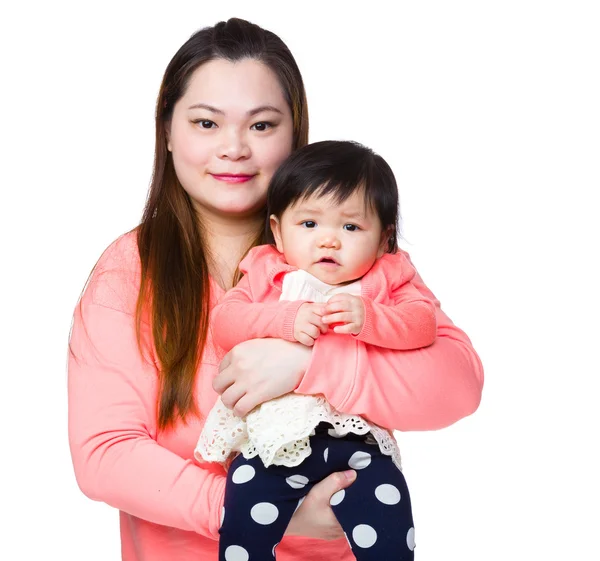 Mother holding little girl — Stock Photo, Image