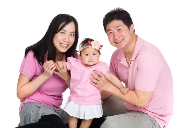 Happy family with baby daughter — Stock Photo, Image