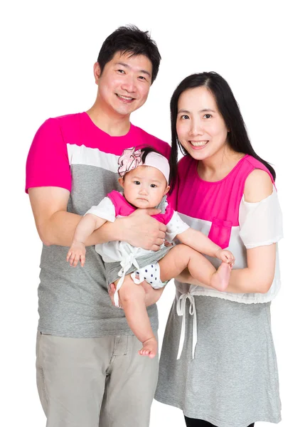 白で隔離されるアジアの家族 — ストック写真