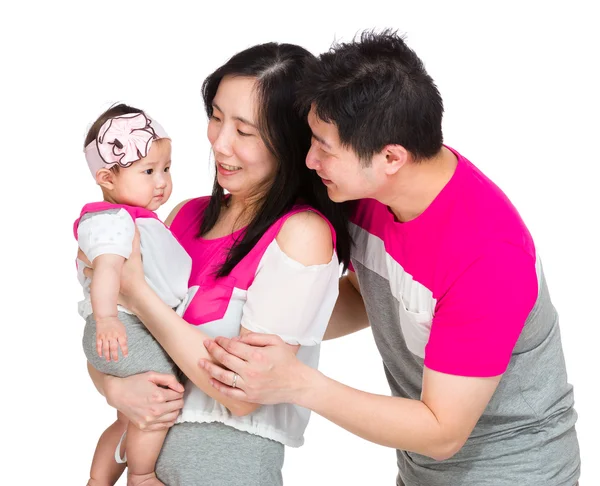 Happy mother, father and little daughter — Stock Photo, Image