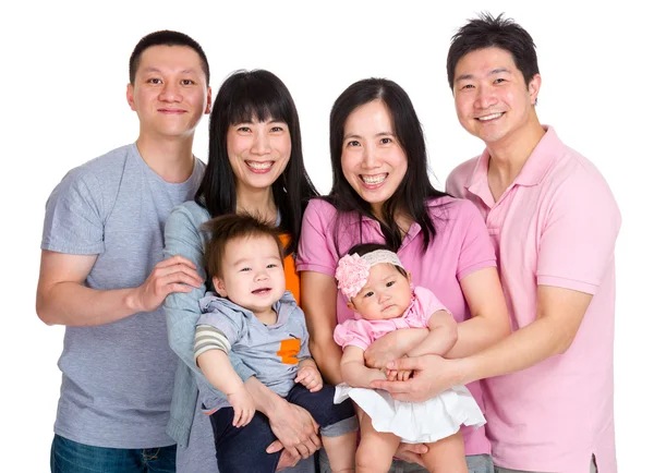Två lyckliga familjer — Stockfoto