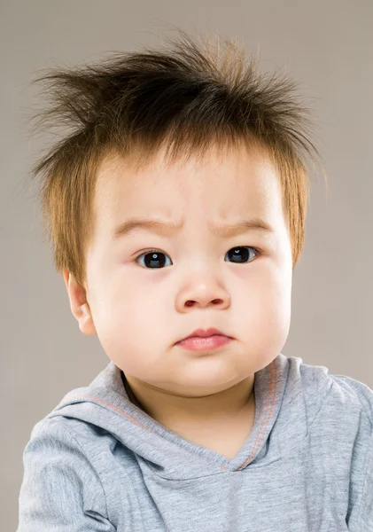 Baby boy eyebrow frown — Stock Photo, Image