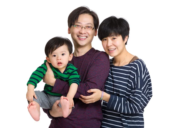 Familia con padre, madre e hijo pequeño — Foto de Stock