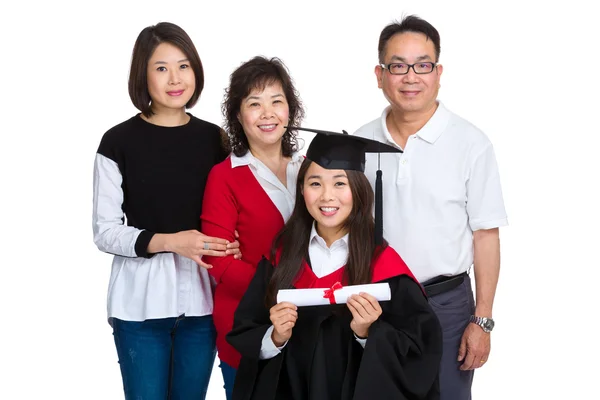 Vrouwelijke gegradueerde met bovenliggende — Stockfoto