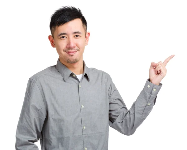 Asian man pointing — Stock Photo, Image