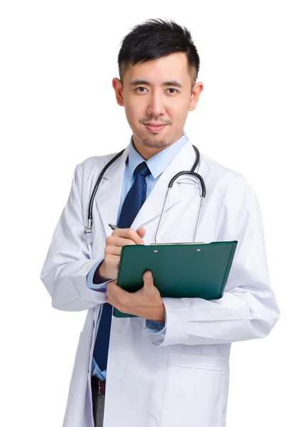 Medical doctor with clipboard — Stock Photo, Image