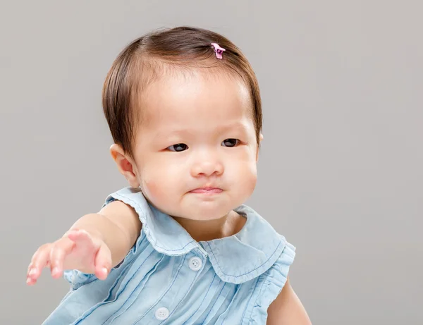 Little girl pulling hand up — Stock Photo, Image