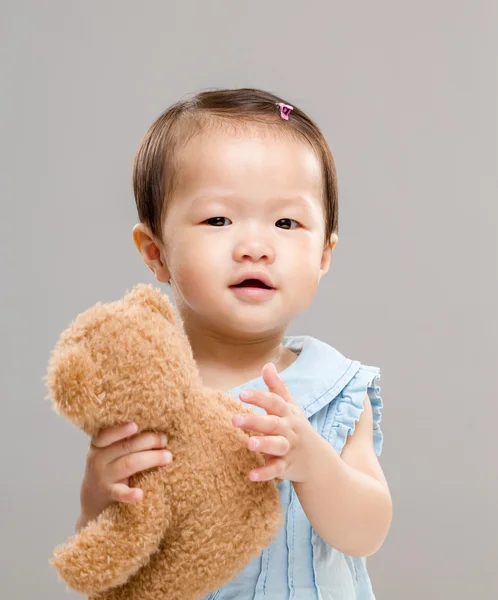 Baby with bear — Stock Photo, Image