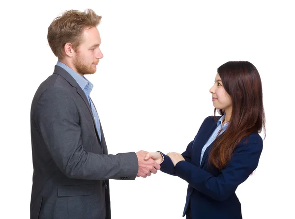 Två näringsidkare skaka hand — Stockfoto