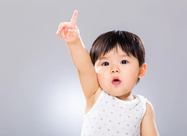 Adorable boy hand raised up — Stock Photo, Image