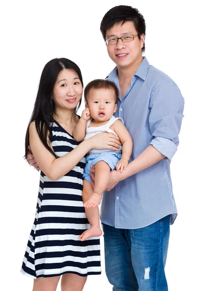 Familjeporträtt med baby son — Stockfoto