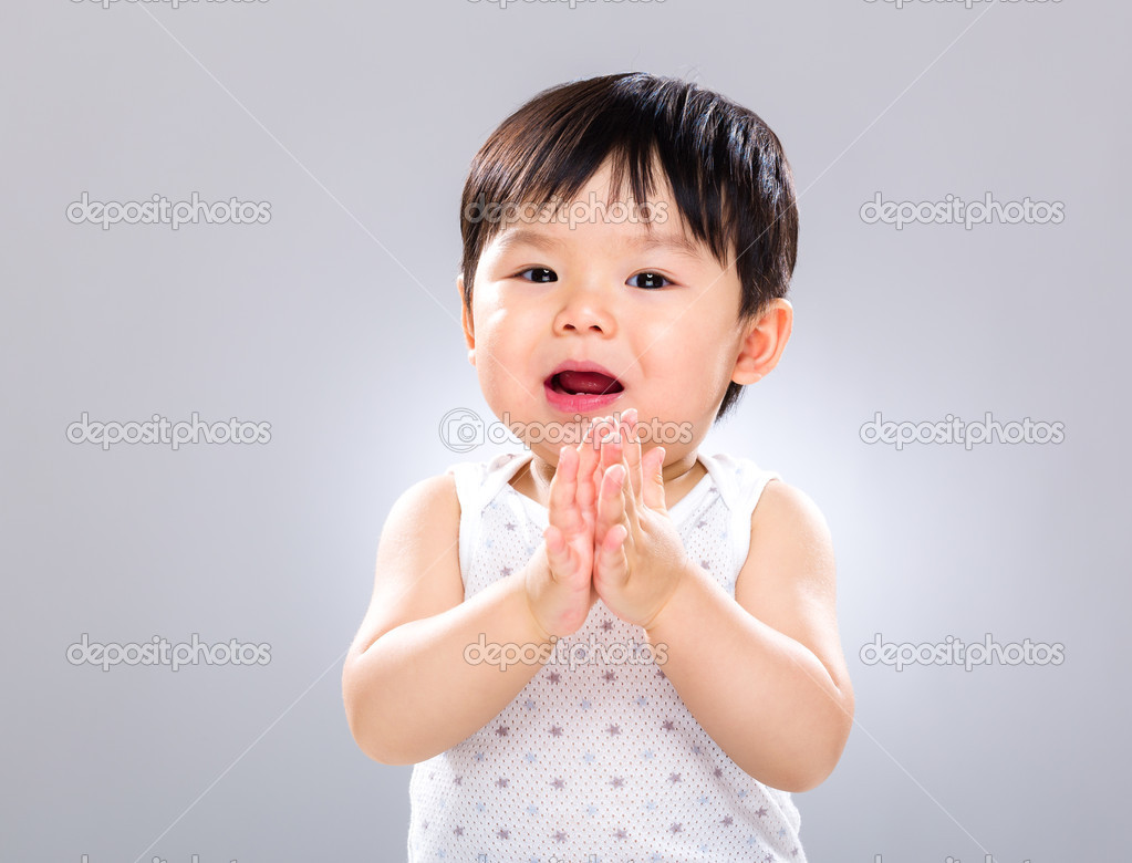 Baby boy clapping hand — Stock Photo © leungchopan #46855579