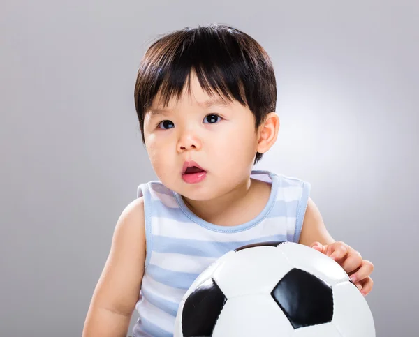 Little boy love football — Stock Photo, Image