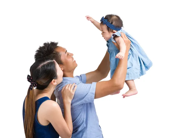 Parent jouer avec bébé fille — Photo