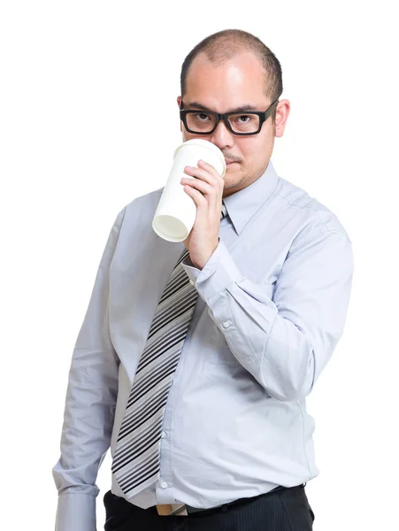 Hombre de negocios serio bebiendo café — Foto de Stock