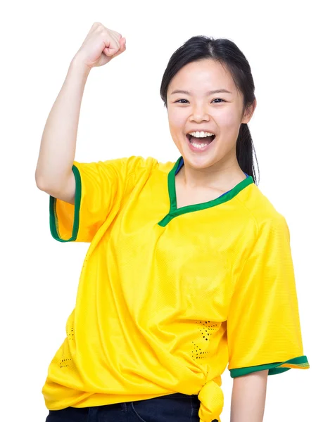 Female asian soccer fans — Stock Photo, Image