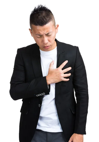 Businessman strong heart attack — Stock Photo, Image