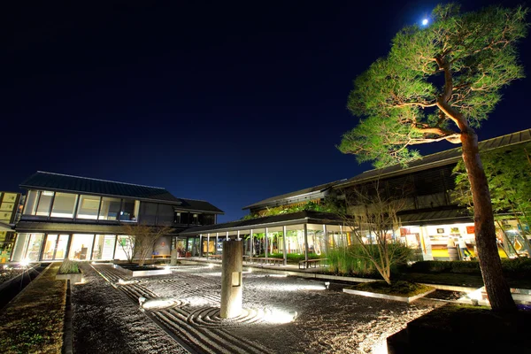 Japanese stone garden at night — Stock Photo, Image