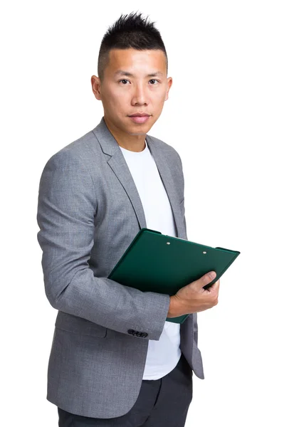 Asiático gerente holding portapapeles — Foto de Stock