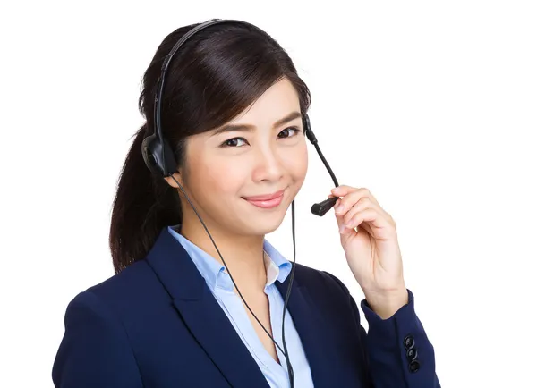 Close up of woman customer service — Stock Photo, Image