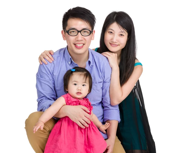 Asian family with mother, father and baby daughter — Stock Photo, Image