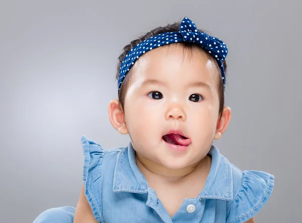 Baby girl feeling hungry — Stock Photo, Image