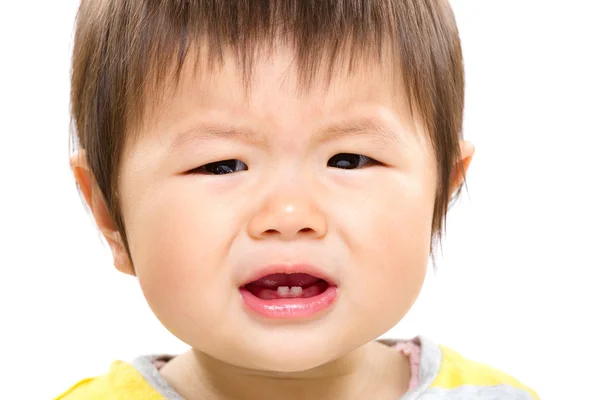 Asiatische baby girl Gefühl wütend — Stockfoto