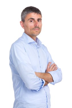 Kendine güvenen orta yaşlı adam