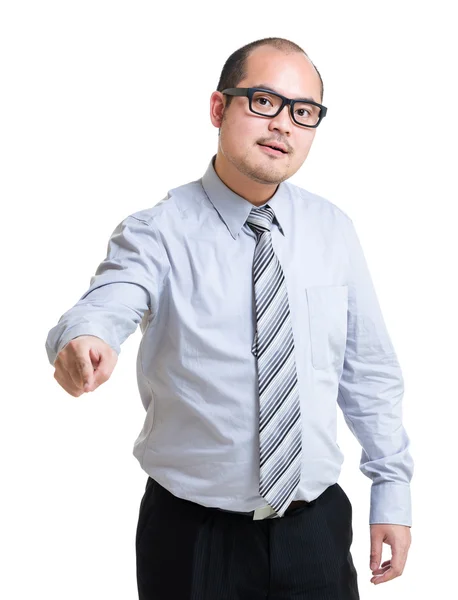 Angry business man point at front — Stock Photo, Image