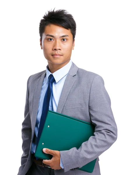 Business man hold clipboard — Stock Photo, Image