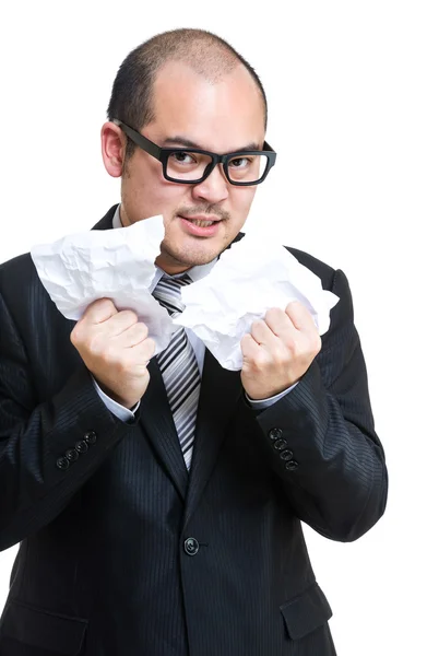 Businessman tear contract — Stock Photo, Image