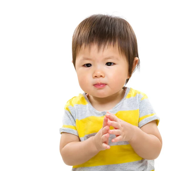 Bebé niña aplaudir mano —  Fotos de Stock