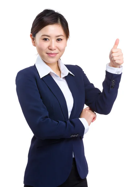 Mujer de negocios con pulgar hacia arriba — Foto de Stock